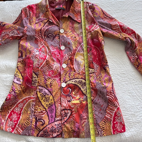 Isle Apparel Long Tunic Coat Multi Color Size Large - Picture 7 of 9